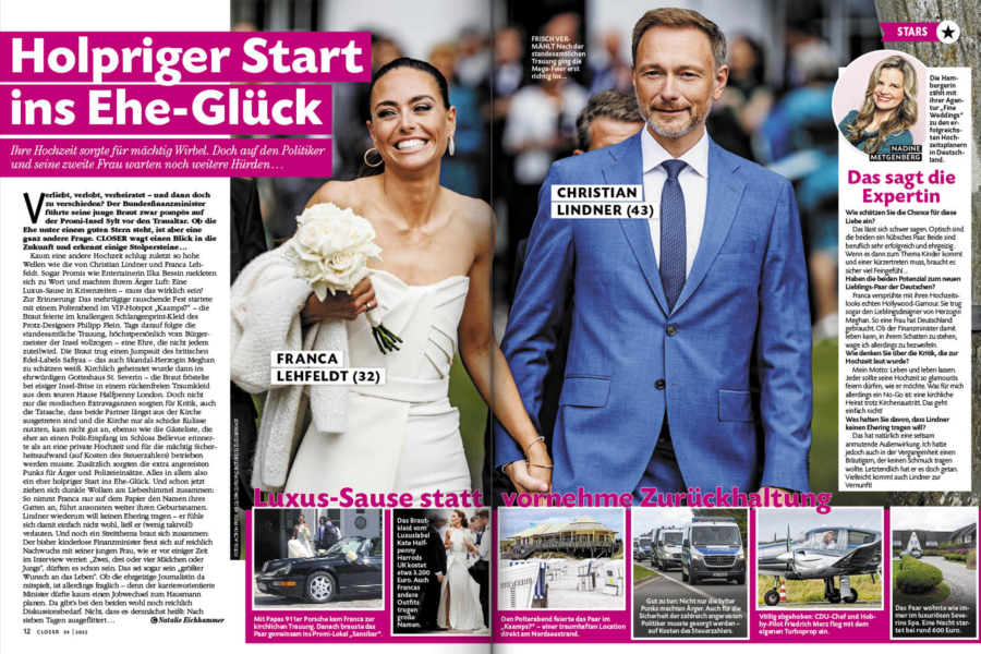 Mein Statement zur Lindner-Hochzeit – in der aktuellen CLOSER